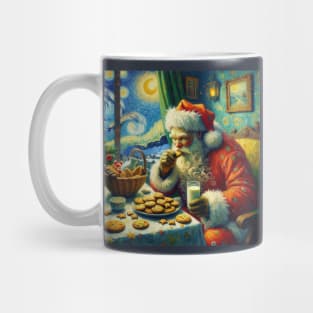 Midnight Feast: Santa's Cookie Time - Starry Night Inspired Art Prints Mug